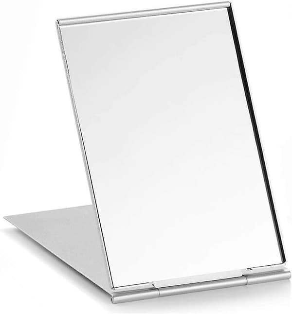 Bærbart foldespejl, Unisex Ultra Slim Holdbart Lille Bordplade Foldbart Kompakt Makeup Spejl til Rejser (11,7x8cm)