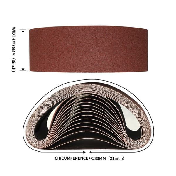 Slibebånd 75 x 533 mm, 10 stk., korn 80 – til båndslibere
