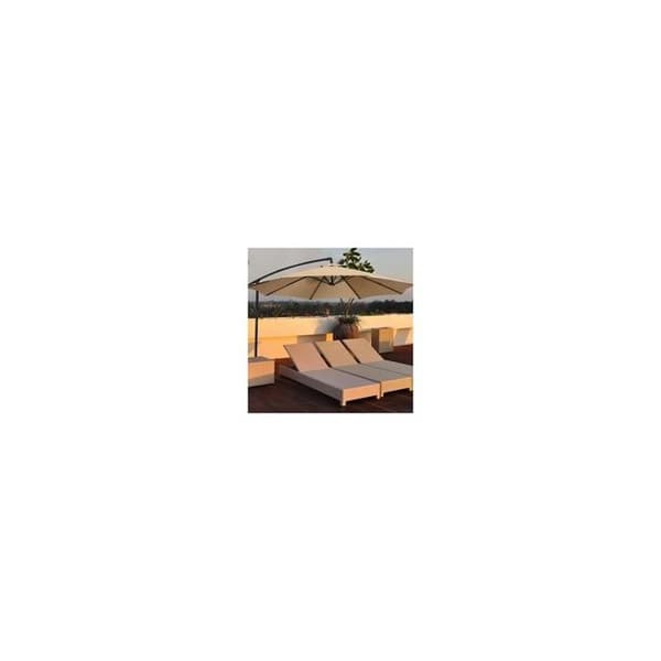 3m parasolltrekk, 8 spiler, beige - UV-bestandig vanntett polyester