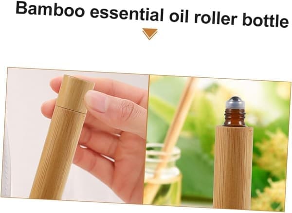 3st Bärbara Reseparfymflaskor Bambu Eterisk Oljeflaska Påfyllningsbar Resa för Daglig Användning