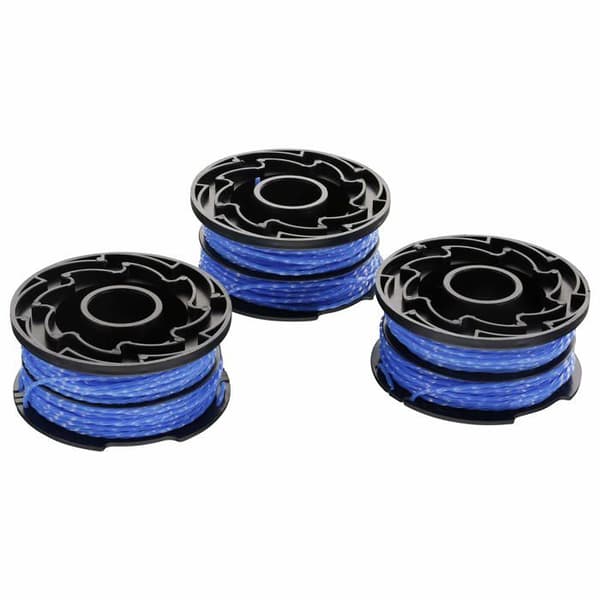 Pakke med 3 spoler med 1,5 mm (2 x 6 m) A6441X3-XJ trimmertråd for BLACK+DECKER gresstrimmere - Automatisk trådmating