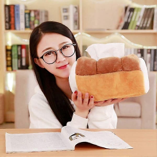 Simulation Toast Tissue Box Plys Brød Papirholder Servietbeholder Til Hjem Bil Cafe (25*15*15cm)