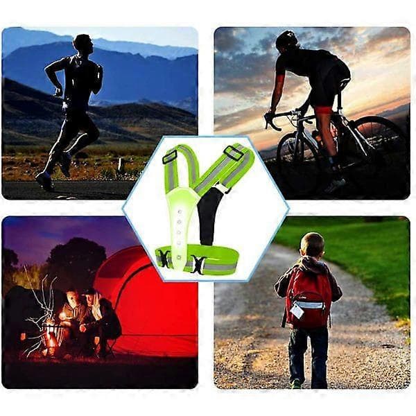 LED refleksvest / Refleksvest for løping, sykling og trening