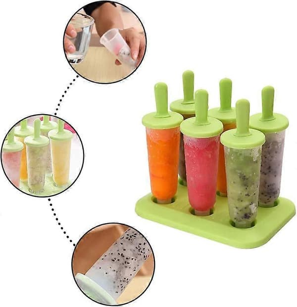 Hjemmelavet ispindeform, plastikform, genanvendelig form til ispinde, is, gelé, slikkepind, kage, chokolade