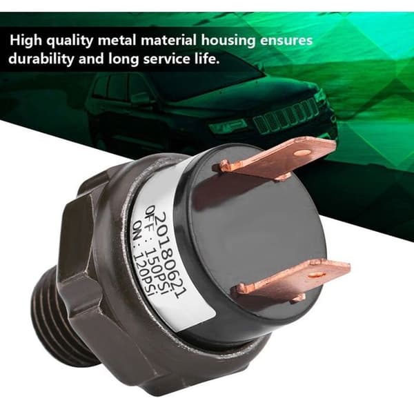 Universell 12V tryckströmbrytare för 120-150 PSI luftkompressorer, metallhölje