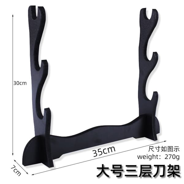 2x 3-lags Samurai Sverd Katana Holder Stativ Rack Display Svart