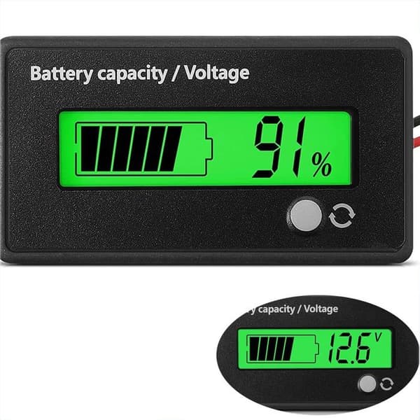 12-84V Batteritestare - LCD-display - <20% Larm - Bly- och Litiumkompatibel