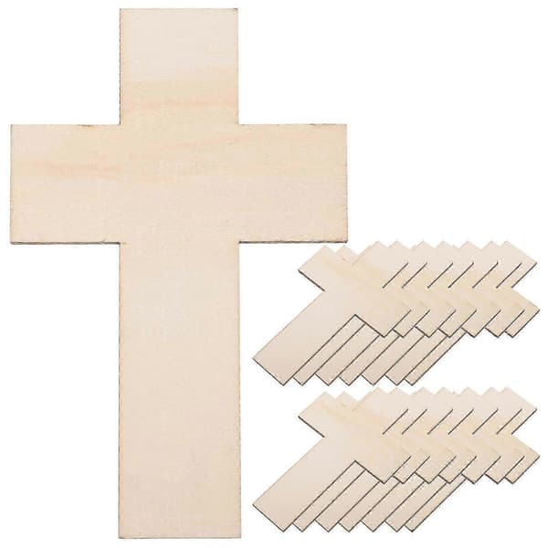 20 st korsutskärningar Kors Trä DIY Hantverk Utskärningar Korsformade ornament