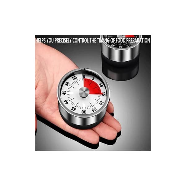 Timer, mekanisk køkkentimer, magnetisk adsorberbar timer, resterende tidsvisning med hørbar alarm, magnetisk timer, madlavningstimer - 60