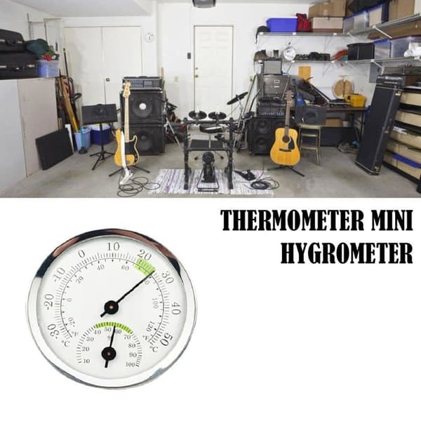 Analog termometer/hygrometer för inomhus/utomhus – vit aluminiumskiva, lättläst