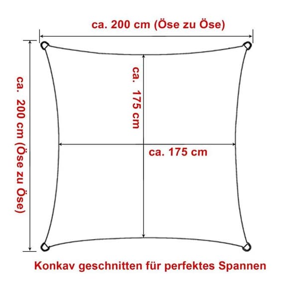 Fyrkantigt solsegel 2x2 m vattentätt UV-beständigt 93% polyester grått