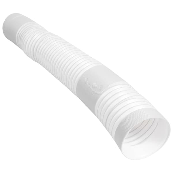 Avgasslang 130 mm, avgasslang för luftkonditionering, PVC-slang, luftkonditioneringsrör, ventilationsslang, infällbar 2 M Vit