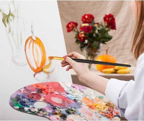 Professionelt penselsæt, 10 stk. kunstnerpensler til akrylmaling, voksne og børn, sort