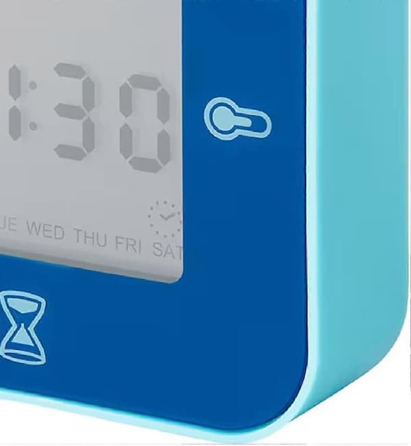 Ur/Termometer/Alarm/Timer, 4 Funktioner Bordur (Blå)