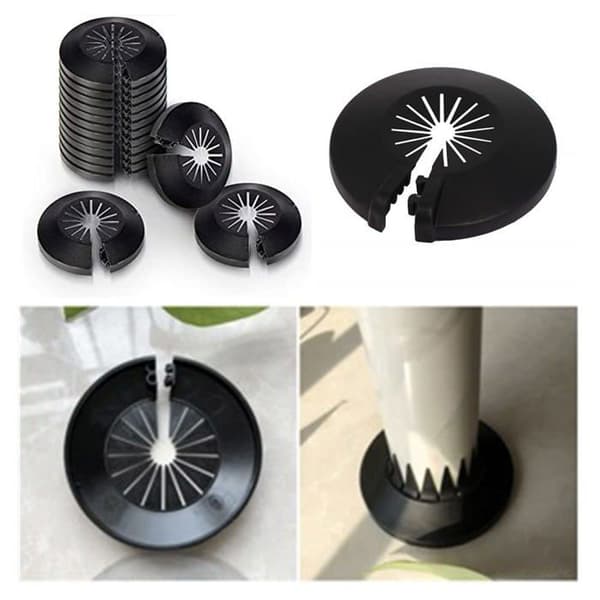 20 svarta PP-plast radiatorrörskydd - Clip-on rosetter, 30 mm innerdiameter / 60 mm ytterdiameter, för 8–30 mm rör