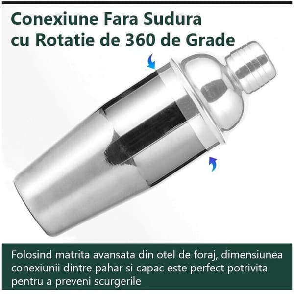 Bartenderset, rostfritt stål/bambu, 550 ml Cobbler Shaker, 10 delar, silver/brun