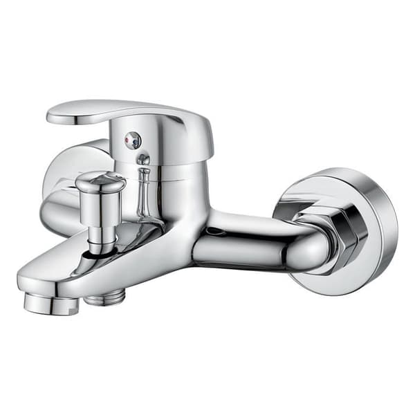 Veggmontert ettgreps forkrommet messing badekar-/dusjbatteri G1/2 – ettgreps badekarbatteri