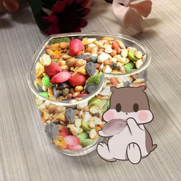 2 st hamsterfoder- och vattenskål, söt form gräsdricks- och matskål, transparent matskål för hamster