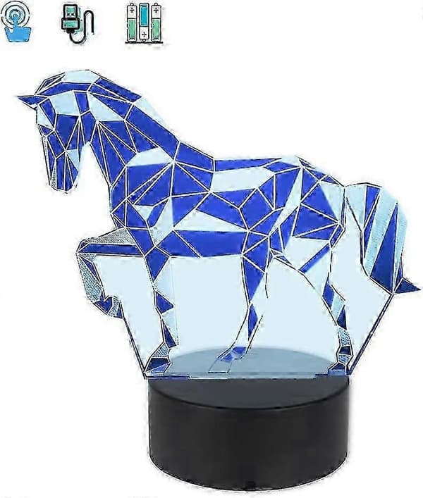 3D illusjon nattlampe S SUNINESS LED hestelys for barn, dekorasjon, bursdagsgave