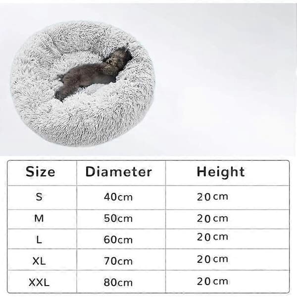 Katteseng, blød, plys, vaskbar pude til hunde katte (grå gradient, 40 cm), Sunny