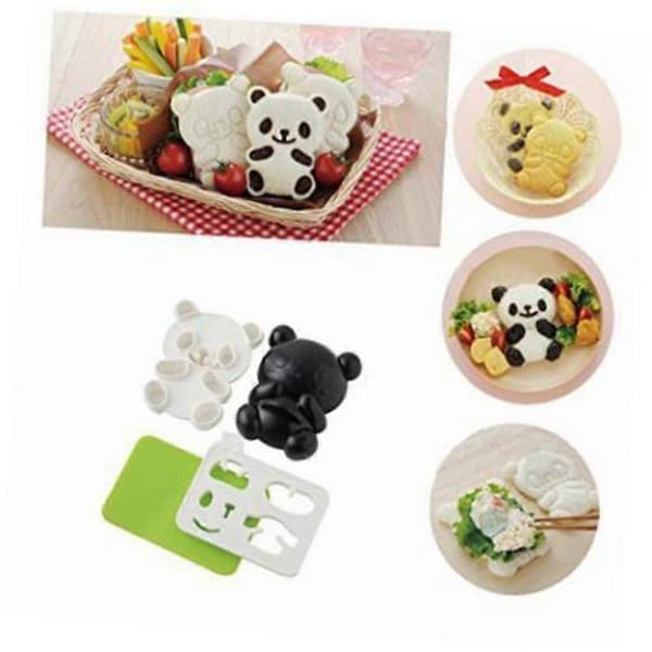 DIY Søt Panda Form Ris Sushi Kakeform Kutter Sandwich Maker Bakeverktøy -Sy -Sy