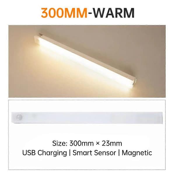 Rörelsesensor Trådlös Underskåpsbelysning Köksskåp LED Nattlampa 300mm12 in Warm White