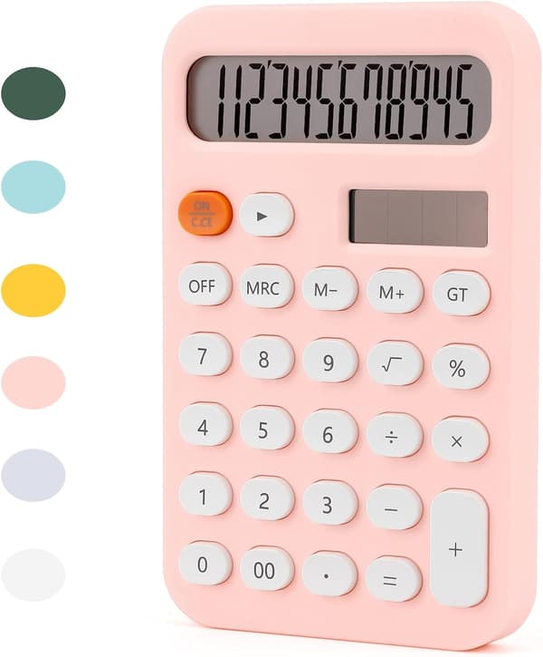 4-funktions lommeregner, tilbage til skole gaver (pink)