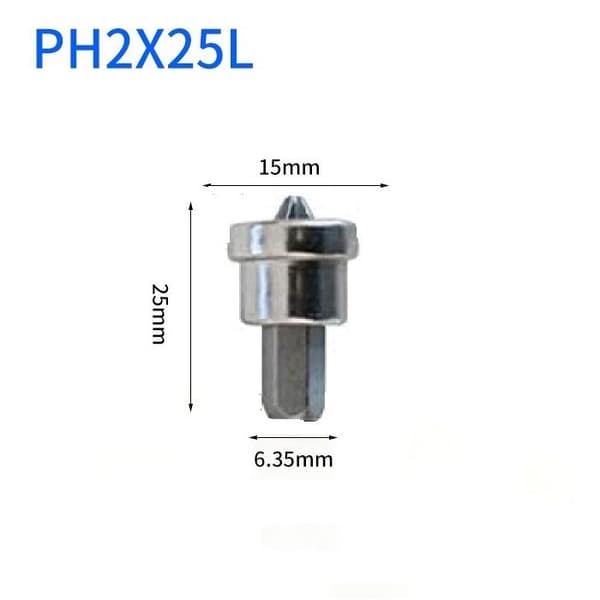 Skruvdragarbits för gipsskivor - PH2x25mm (1/4\") - Härdat stål S2 - 2-pack