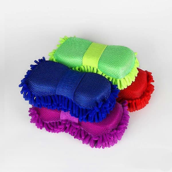 Chenille Premium ridsefri mikrofiber vaskehandsker Chenille svamp [Tilfældig farve] (pakke med 2)