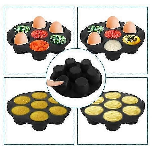 3-pack silikonkakformar, tillbehör för elektrisk airfryer, muffinsform med 7 hål