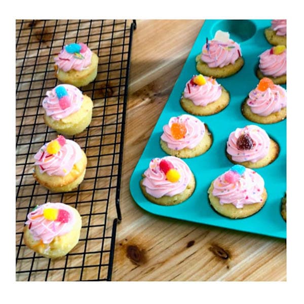 Silikon Muffinsform Cupcake Sett - Mini 24 Kopper Muffinsform, Ikke-Klebbende