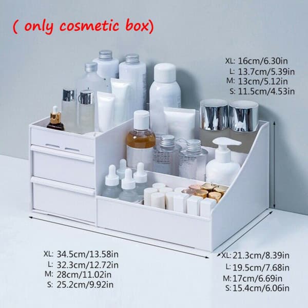 Makeup boks til kosmetik opbevaringsboks beige 25.2x15.4x11.5cm