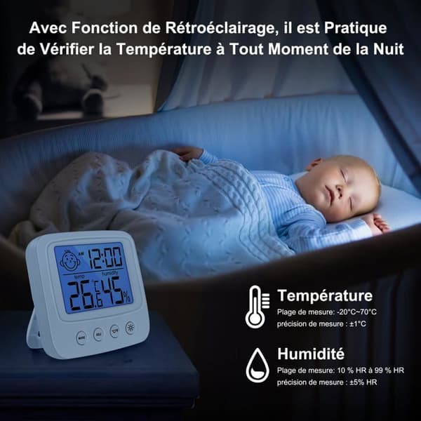 Højpræcisions digitalt indendørs termometer hygrometer, digitalt indendørs hygrometer, digitalt bordtermometer