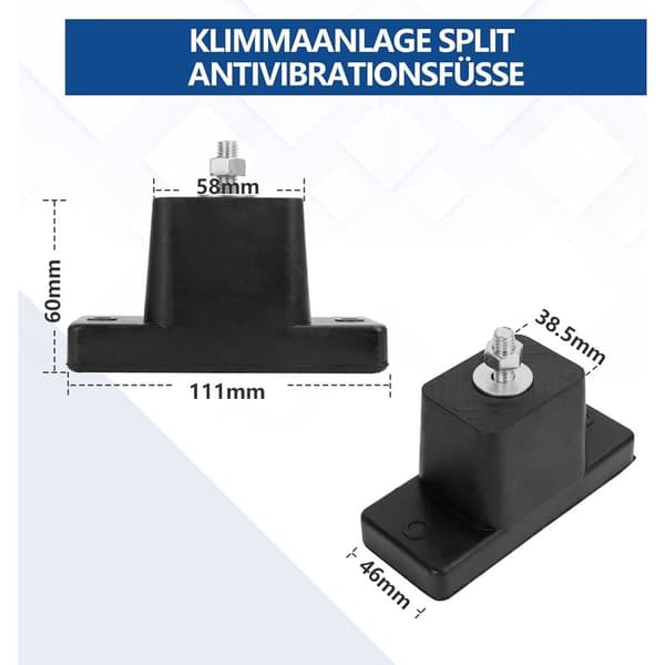 Luftkonditionering Antivibrationsfötter 4-pack Luftkonditionering Gummistöd 200 kg Halkfri UV-beständig