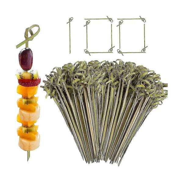 200 st bambu cocktailpinnar bulkdekoration, 4,7 tum bambufruktkabobspett matpinnar bambu