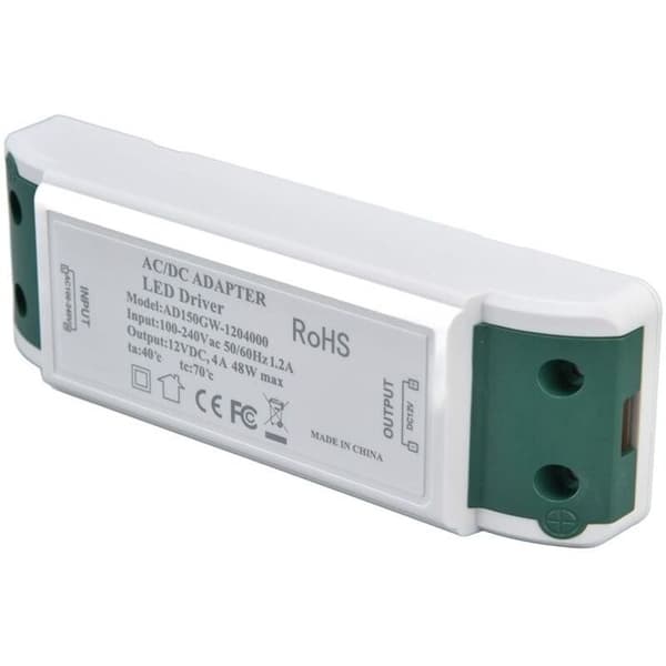48W LED-driver DC 12V 4A adapteromformer LED-transformator driver konstant spenningsforsyning
