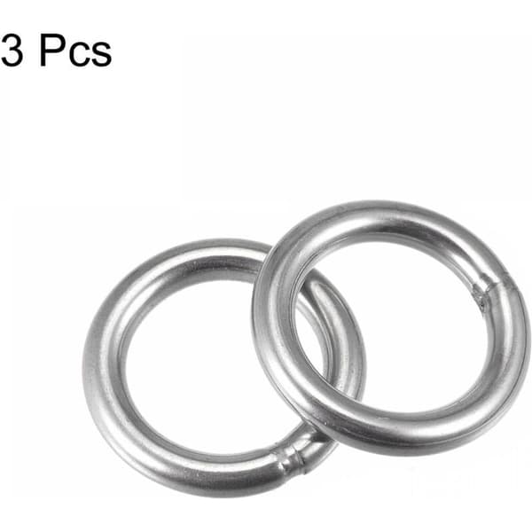 Sveiset rustfritt stål 304 ring, 50 mm utvendig diameter, 8 mm tykkelse, 3 stk