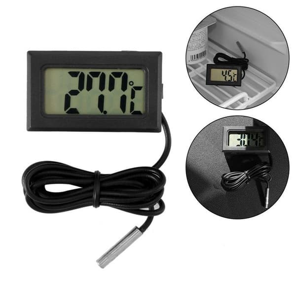 Vandtæt LCD digitalt termometer -50°C til 110°C til bil, hjem, køleskab & akvarium