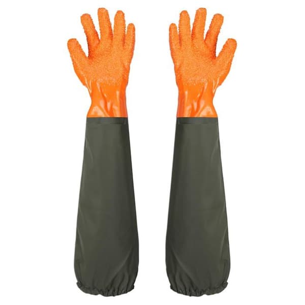 Långa gummihandskar, 70 cm - Vattentäta - Elastisk mudd - Kemikaliebeständiga