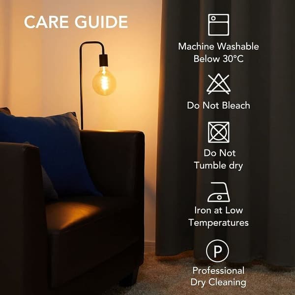 Värmeisolerande mörkläggningsgardiner 117x138 cm – Modern design med öljetter – För vardagsrum och sovrum – 100 % polyester – 2 paneler