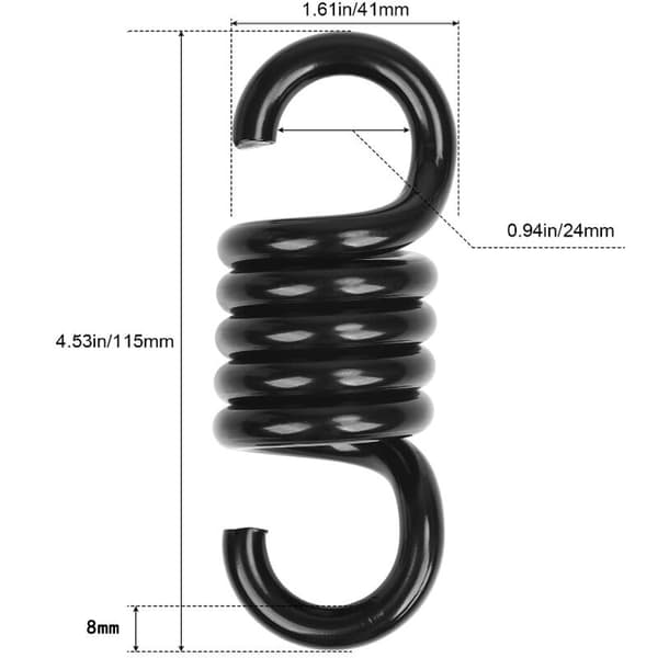Fjederkrog til hængende hængekøje, sort (400 kg)
