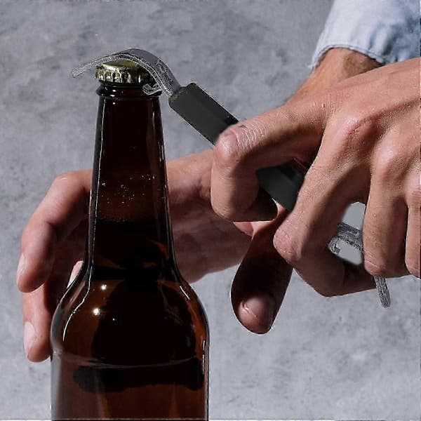 2 stk. magnetiske flaskeåbnere, manuel dåseåbner i rustfrit stål til drikkevarer (sort)
