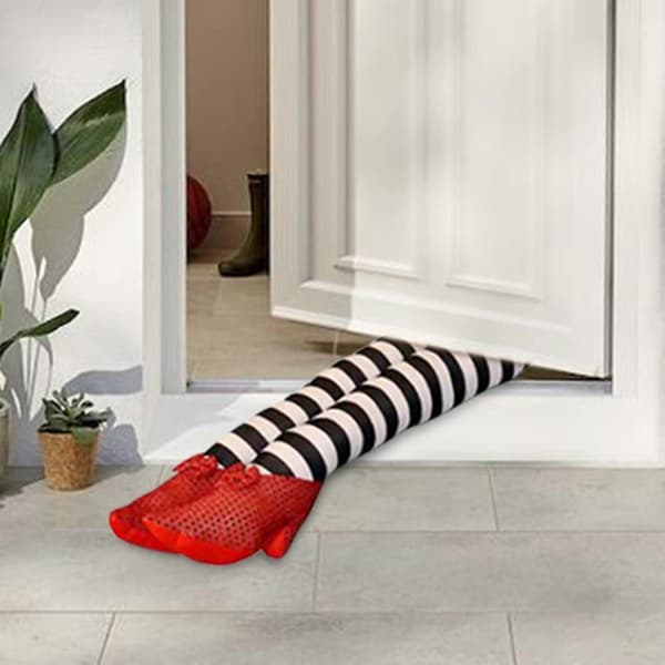 1 par Wicked Witch Legs Prop Halloween Witch Prop för trädgårdsdörr Halloween