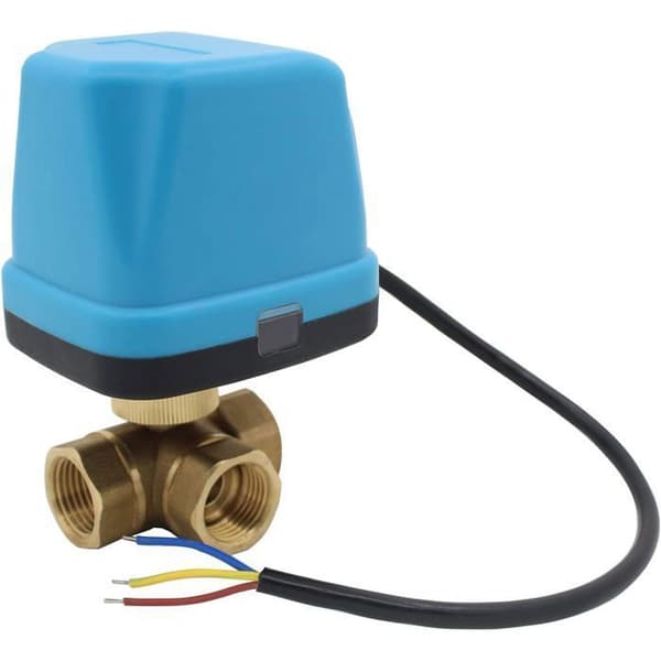 3-veis motorisert kuleventil 220V 1/2\" (DN15) - 15s åpning, 6VA, 0-60°C