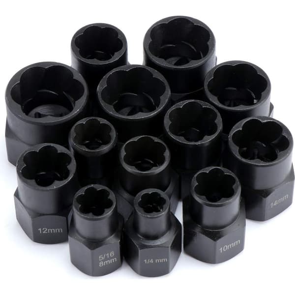 Pipesett, muttertrekker, pipe for skadet boltavtrekker (13 STK)