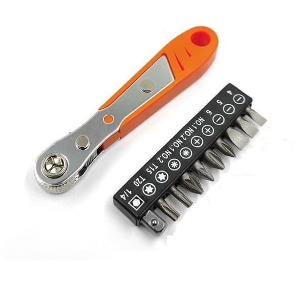 11-delt bitssæt (10 bits + 36T miniskralde) - Cr-V stål - Phillips/Torx/Hex