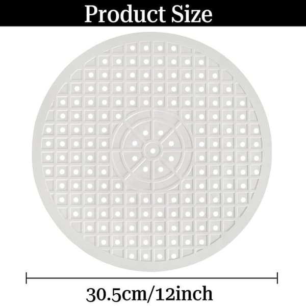 Rund diskbänksmatta - Bikupa - Halkfri - Klippbar - Vit 30,6×30,6 cm