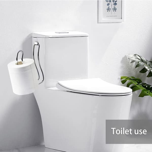 Toiletpapirholder i rustfrit stål til badeværelsesopbevaring (sølv)