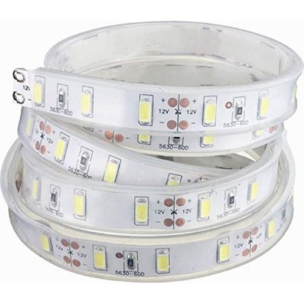 5M 5630 SMD LED Silikon Strip Lys Kjølig Hvit Vanntett 12V