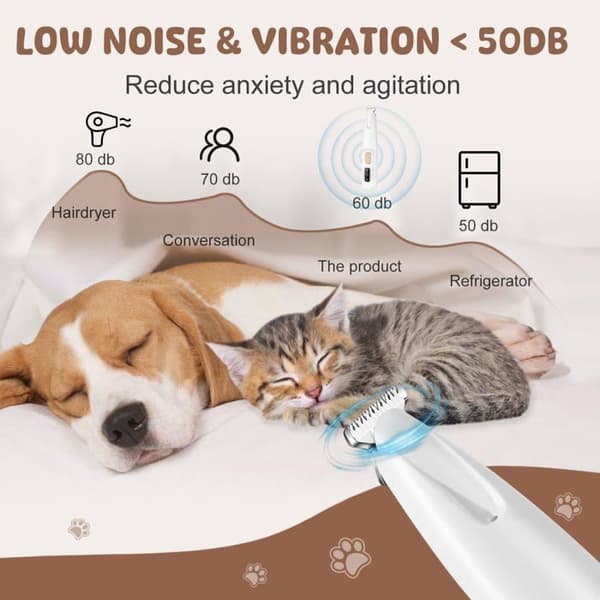 Hunde-trimmer Model A1 - 18 mm rustfrit stålblad - Lav støj 60dB - USB genopladelig